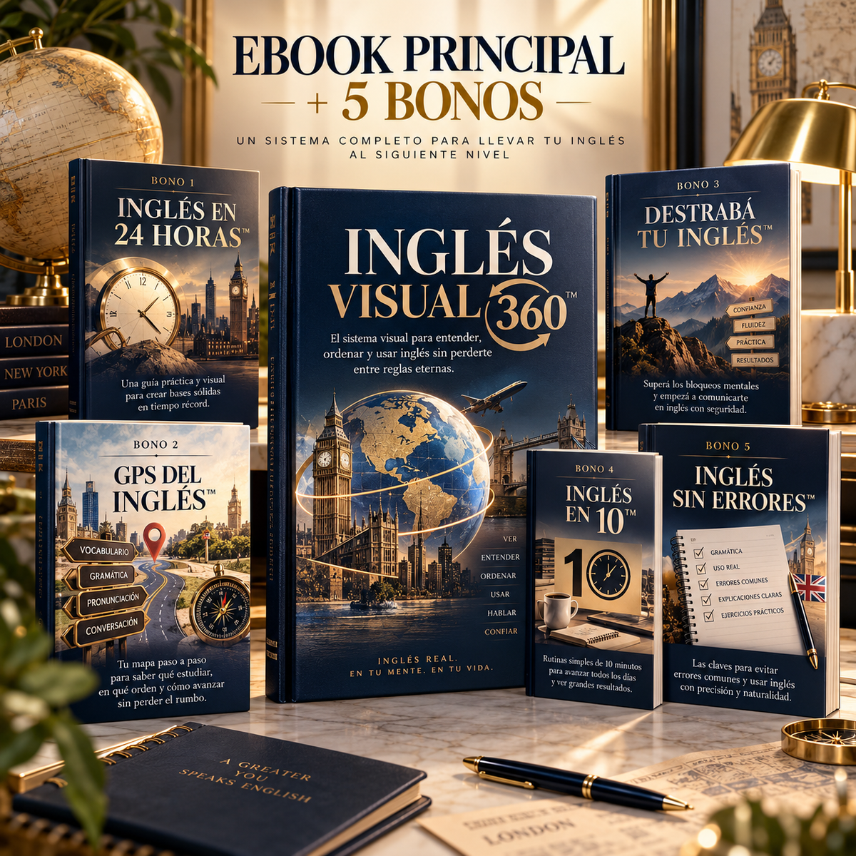 INGLÉS VISUAL 360™ · 300 mapas visuales para aprender inglés (A1–C2) + 5 bonos